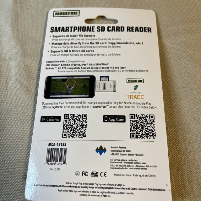 Moultrie Smart Phone SD Card Reader Mca13193 053695131931 for sale