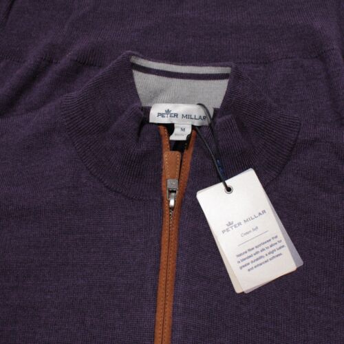 Peter Millar NWT Soft 1/4 Zip Pullover Sweater Size M in Plum Purple Wool Blend