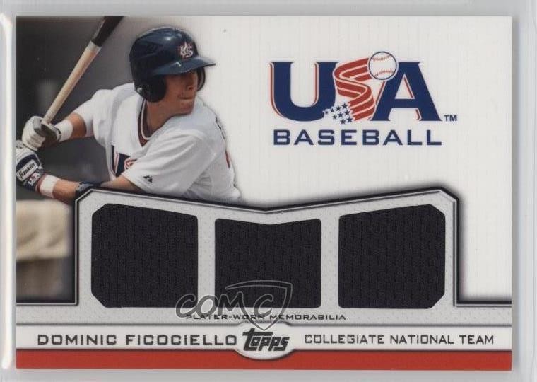2011 Topps USA Baseball Team Triple Relics 123/240 Dominic Ficociello #TR-DF 0v1