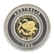 1992 Australia Perth Mint Bimetallic 1/4 Oz Gold 12.8 Grams Round *2671 3635.10 per troy oz