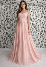 Gorgeous Sweetheart Sz M 8 Sleeveless Ruched Chiffon Bridesmaid Evening Gown #6