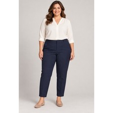Liverpool London Trousers Women 14W Navy Blue Slim Leg Navy Ankle Pants