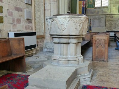 Foto 6x4 Kirche St. Oswald, Ashbourne frühe englische Schrift, um 1240 um 2017