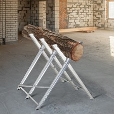 Saw Horse Steel Support Foldable Design with Sawtooth Heavy Duty 100 kg, Silver