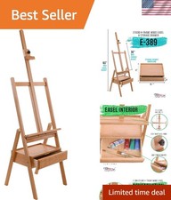 HeavyDuty Studio Artist Easel Large H-Frame Wood Painting Art Easel Standing 