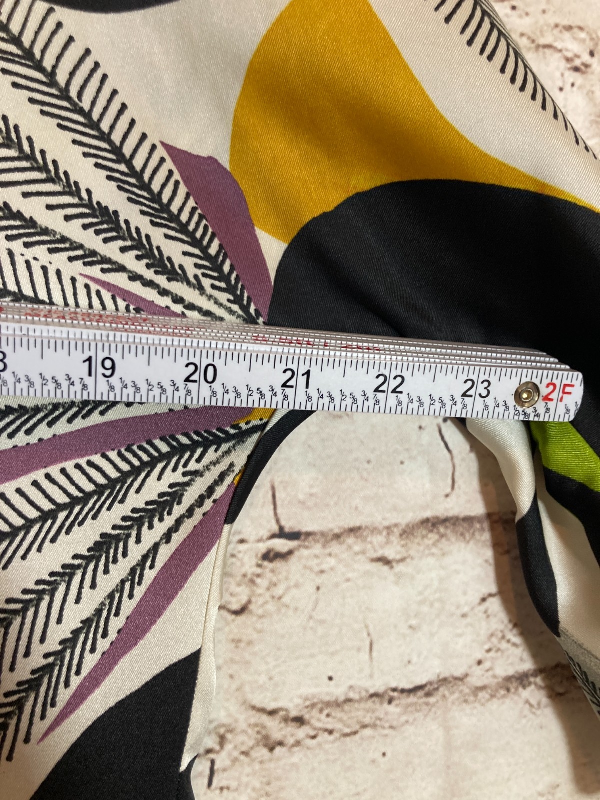 ZARA Basic Top Womens Medium Rust & Mustard Tropi… - image 4