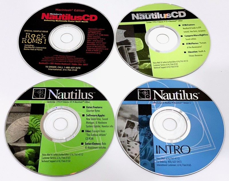 Nautilus Magazine CD-ROMs from 1992-1994 for Mac