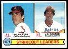 1979 Topps Card Baseball Nolan Ryan JR Richard Strikeout Leaders #6 NM