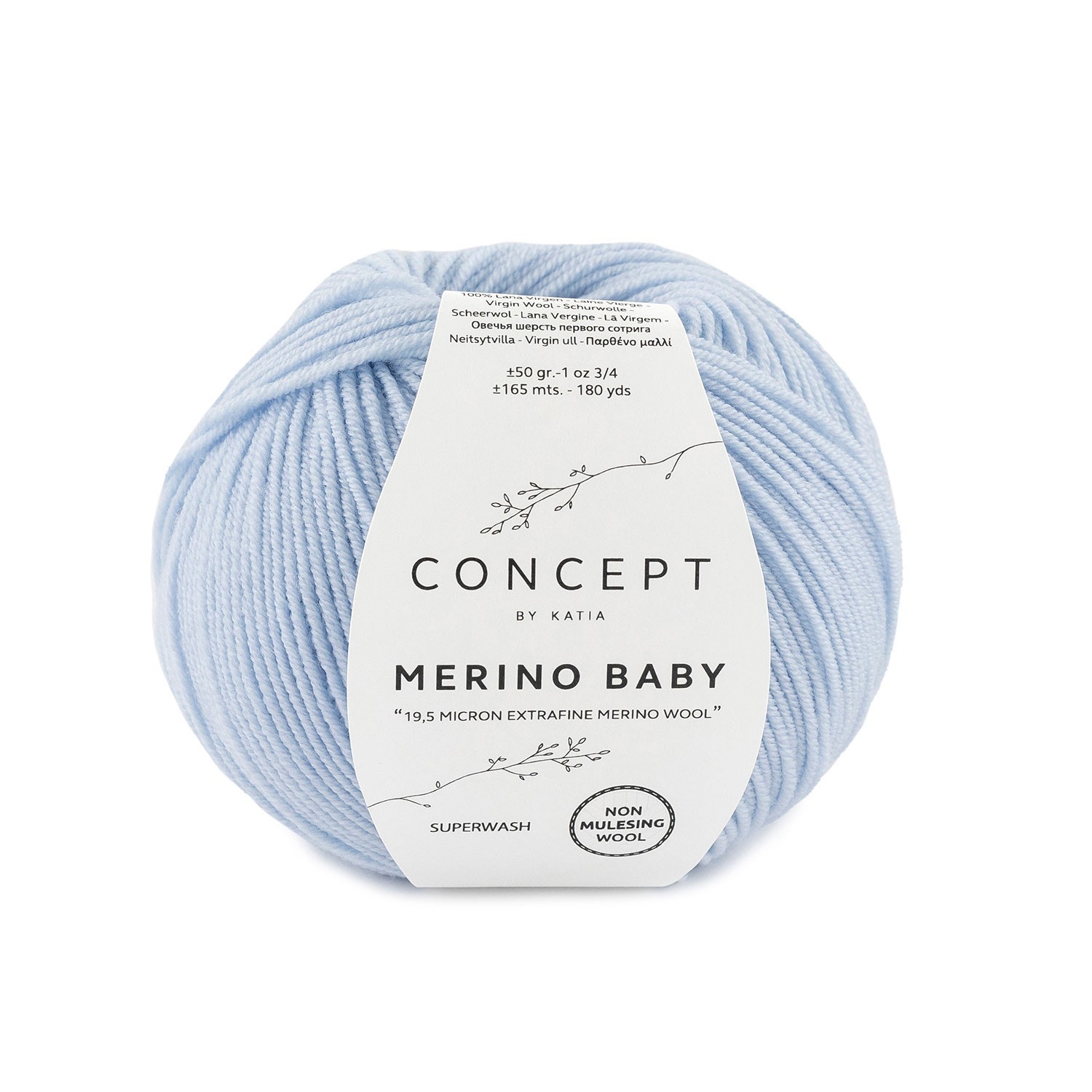 Katia MERINO BABY Azul Cielo Merino Baby Yarn 50 g / 165 m (93) Wool