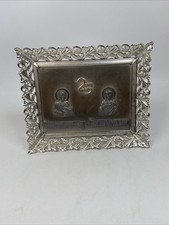 VTG 25th Anniversary Sacred Heart Jesus Immaculate Heart Mary Metal Plaque