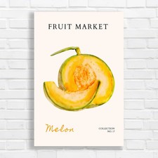 Vibrant Fruit Market Melon Original Canvas Print Large Picture Wall Art