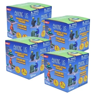 AMOUNG US Among Us S2 Buildable Action Figure 3.5" Assorted Designs BLINDBOX - 4 PACK