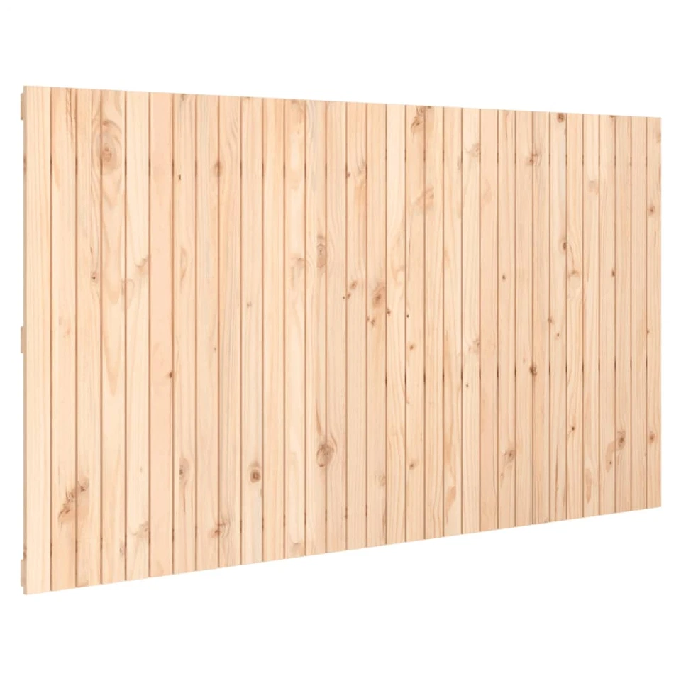 Cabecero de Pared Madera Maciza de Pino Marrón 204x3x110 cm Rústico Montado en Pared Elegante TV Foto 2 de 4