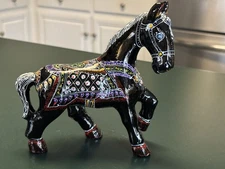 Novica Prancing Thai Horse Figurine Nantana Sompamitre Lacquered Raintree Wood