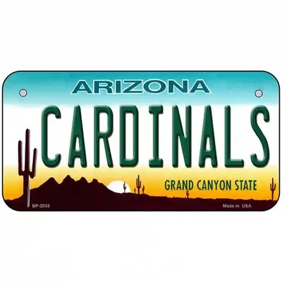 Cardinals Novelty Metal License Plate | Arizona & Missouri Fan Designs | 5 Sizes - Image 1 of 4