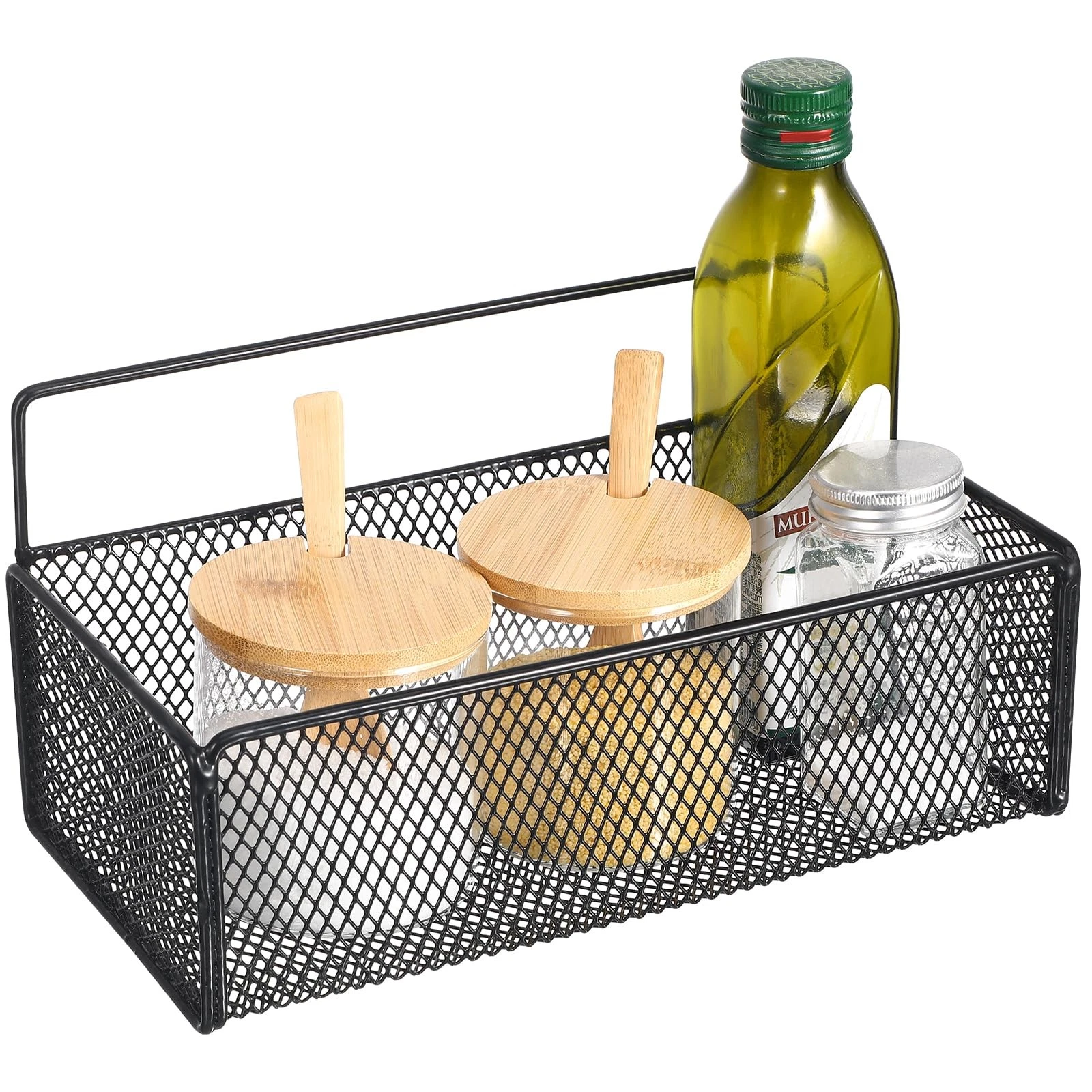 Wall Mounted Mesh Basket Small Wire Storage Rack for Bathroom Kitchen Hanging...