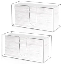 2 Pack Acrylic Countertop Paper Towel Dispenser, Folded Paper Towel Dispenser...