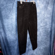 Vintage Lee USA Made Black Denim Jeans Womens 16 Med High Rise 100% Cotton
