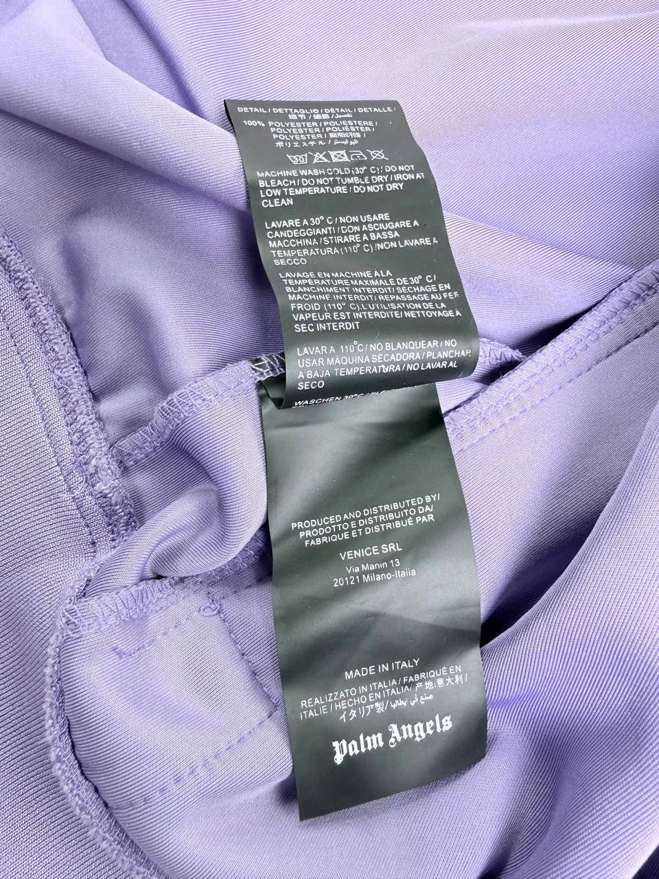 Palm Angels Classic Track Jacket Purple Lilac White Stripe Size L Made in Italy image 5