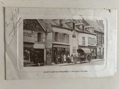 AK Saint Just en Chaussée Pariser Theke Armwagen