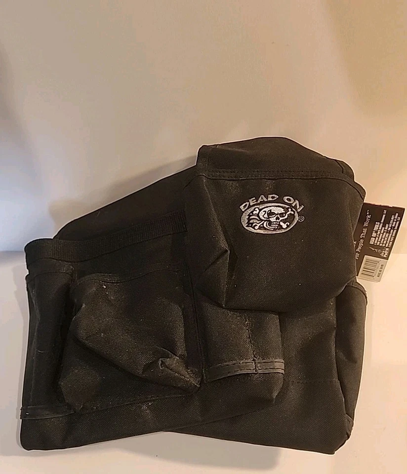  DEAD ON TOOLS Tool Belt Framers Rig 2 Nail Pouches, Hammer, Tape 2008 NOS - Image 3 of 4