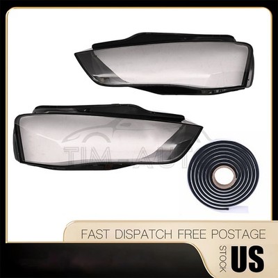 L+R Car Headlight Lamp Covers Lens Shell For Audi A4 A4L B9 B8 PA B8.5 2013-2015