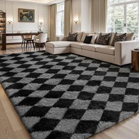 Hochflor Teppich Wohnzimmer 200X300Cm Flauschig Gelb Carpet Bodenbelag