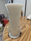 Westmoreland White Milk Glass Swans in Reeds Cattails Flower Bud Vase 6 1/2" Vtg