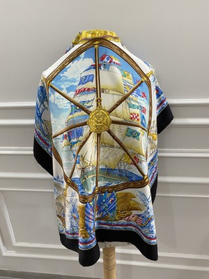 S51# Hermès   Vive Le Vent  Multicolore Silk Scarf 35 Inch Made In France 