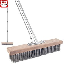 Heavy Duty Wire Scrub Brush Long Handle Stiff Bristles Outdoor Cleaning New