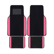 4pcs All Weather Front And Rear Universal Car Truck Carpet Floor Mats Black Gray