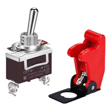 Safety Cover Brass Toggle Switch Guard Red Aircraft 20 Amp 12-Volt Heavy Duty SP