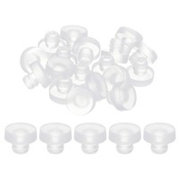 32Stk Glas-Tischplattenpuffer Mit Stiel,Transparente Puffer FüR 6,5Mm Loch