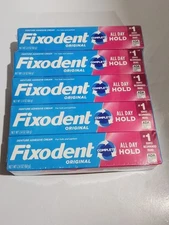 Fixodent Complete Original Denture Adhesive Cream, 2.4 oz,  5-Pack SEALED 