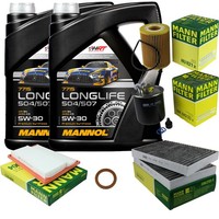 Inspektionspaket 10L Mannol Longlife 5W-30 FüR Mercedes W221 S 320 CDI 4Matic