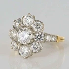 Art Deco Vintage 1.90 Ct White Diamond Antique Wedding Ring 14K Yellow Gold FN