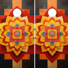 WATERPROOF  FADEPROOF Cornhole Board Wraps / 3D Geometry