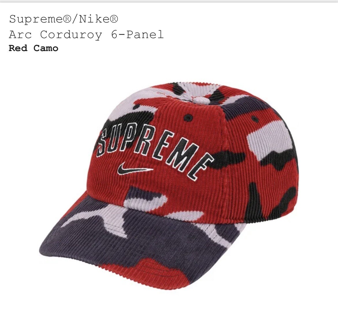 Supreme Nike Arc Corduroy 6 Panel Red Camo SS22 Ship ASAP | eBay