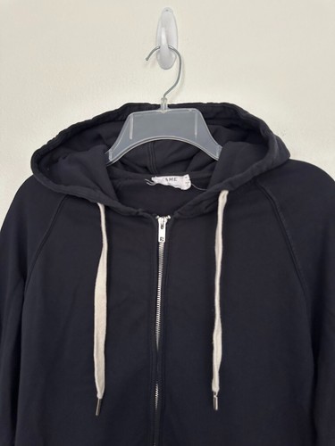 Frame Full Zip Jacket Navy Blue Sweatshirt Cotton Relaxed Women's Sz Medium NEW - Picture 2 of 9