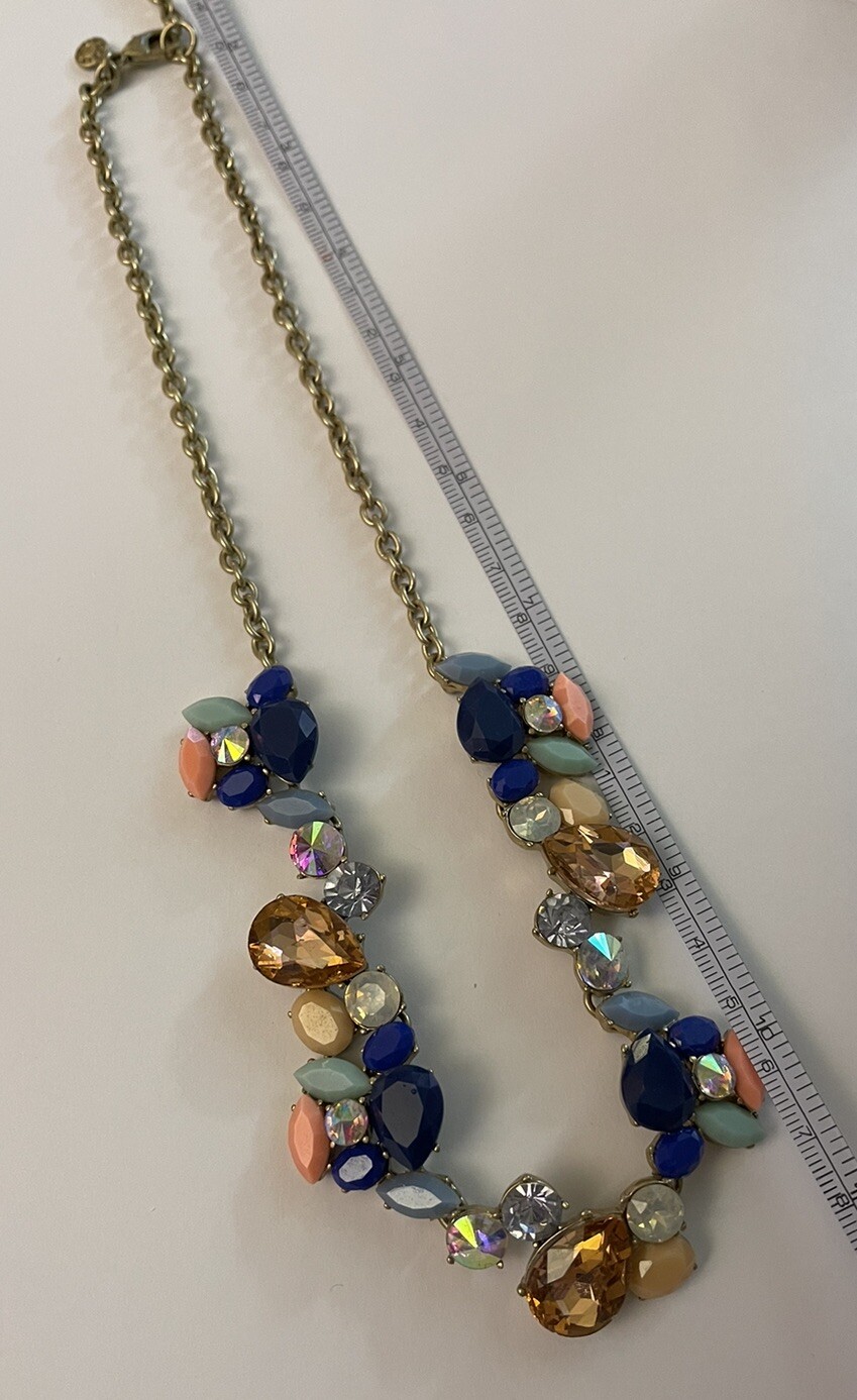 J CREW MULTICOLOR STATEMENT RHINESTONE NECKLACE - image 6