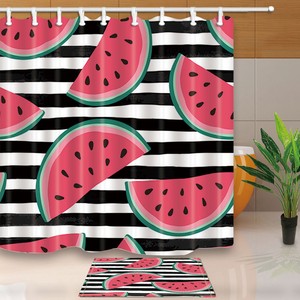 Watermelon Summer Decor Waterproof Fabric Shower Curtain Hooks Bathroom 71inch Ebay