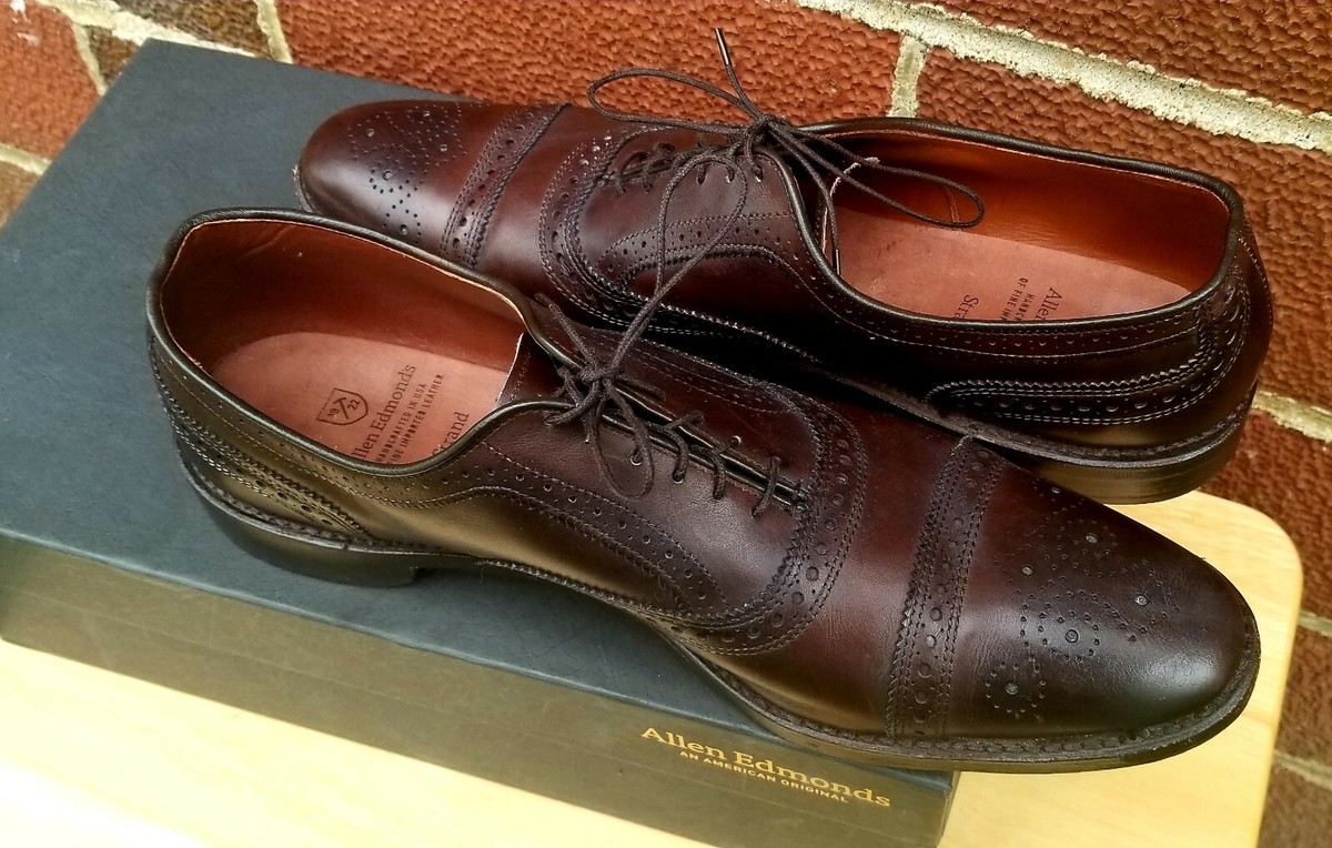Allen Edmonds Men's Strand Cap Toe Oxford In Dark Brown Burn