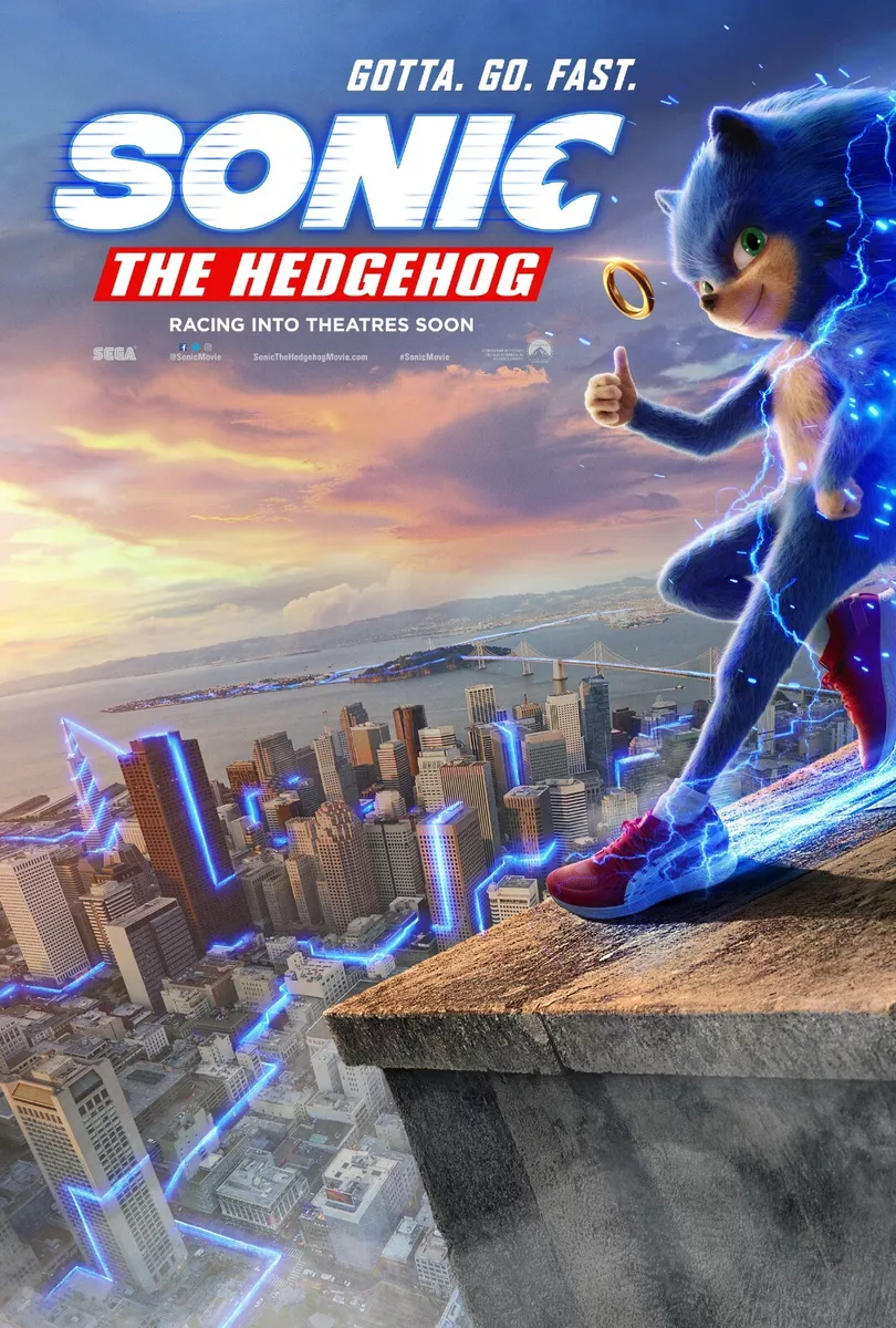 Sonic The Hedgehog movie poster (b) - 11 x 17 inches (2019)