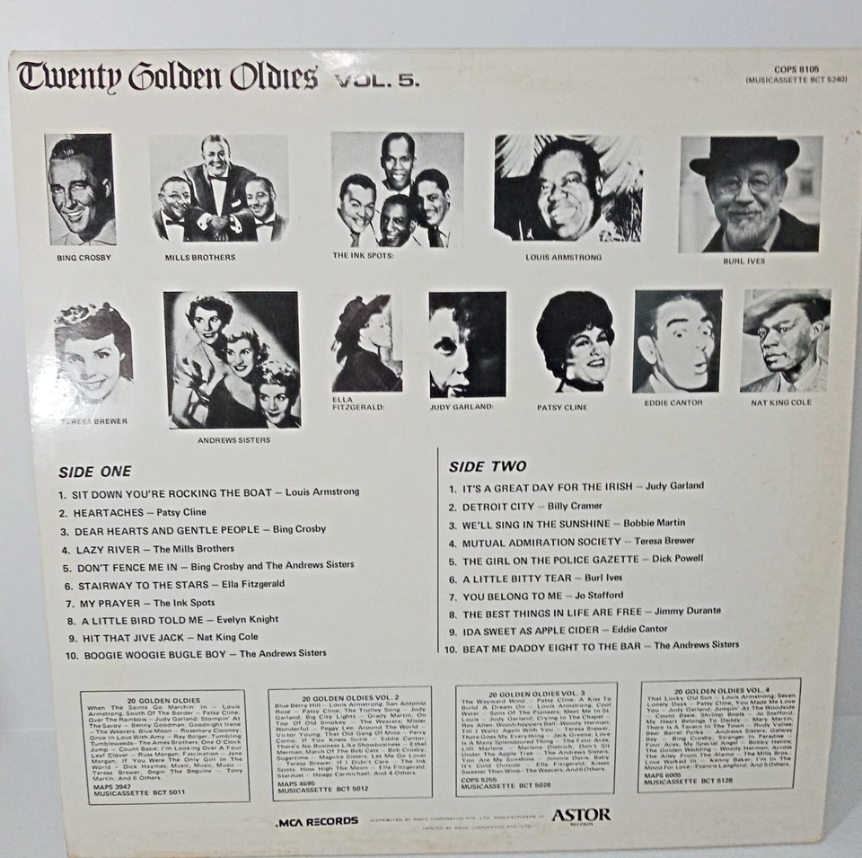 Twenty Golden Oldies Vol. 5 Vinyl LP Record 1976 Compilation Various Artists - Image 3 of 4