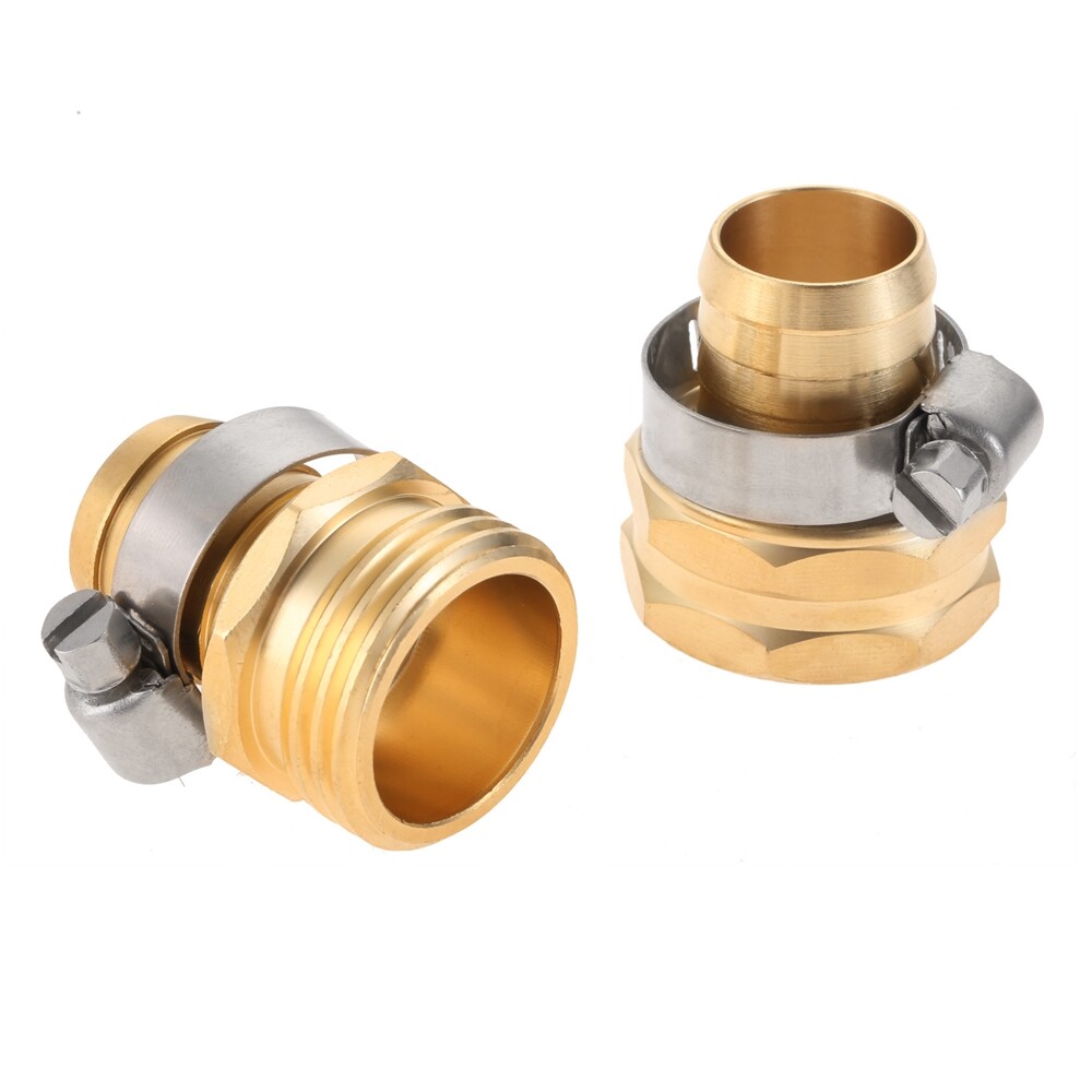 1/2" 5/8" 3/4" Solid Brass Garden Hose Connector Splicer Mender End