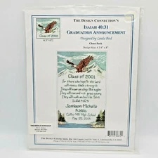 Design Connection Isaiah 40:31 Graduation Announcement Cross Stitch Pattern  VTG