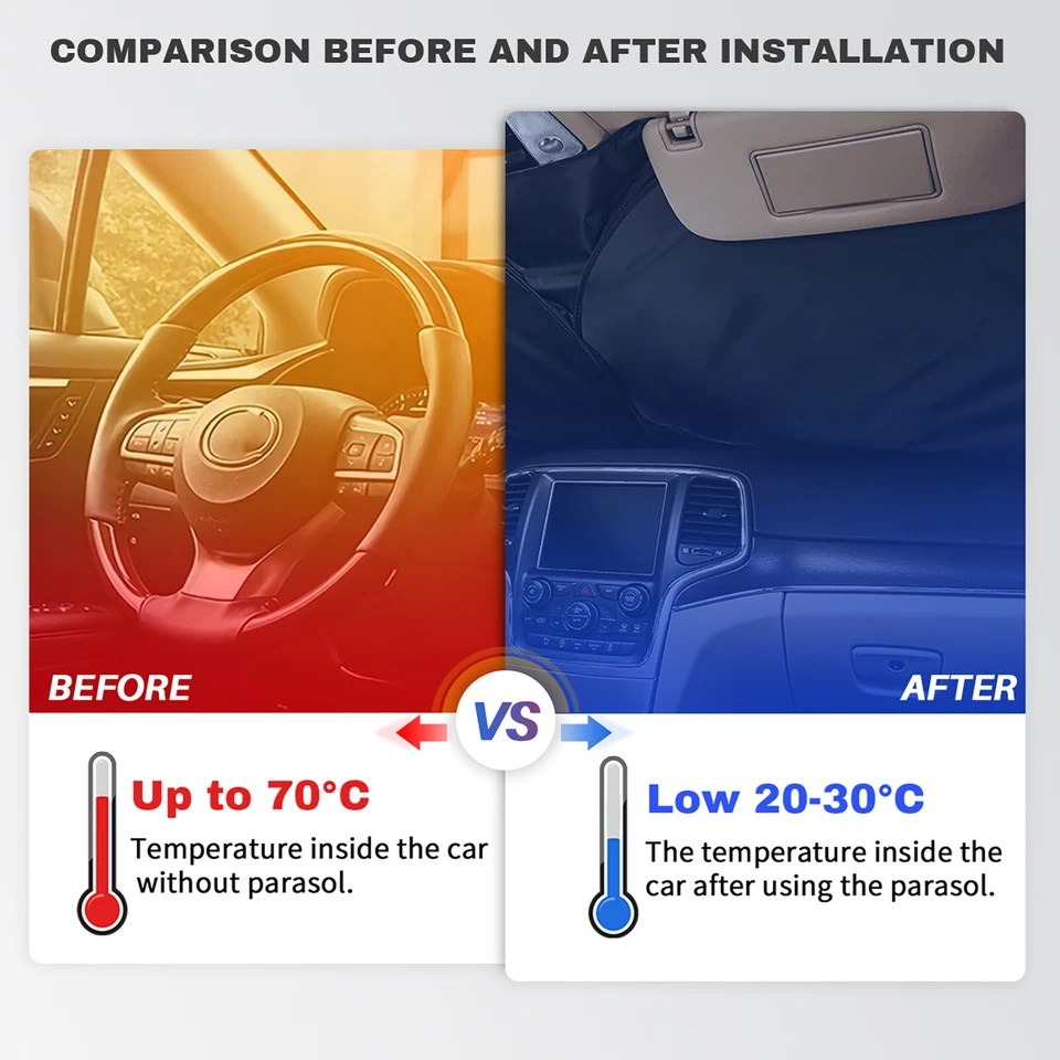 For Kia Accessories Car Windshield Sunshade US American Flag Sun Shield Cover - Image 4 of 4