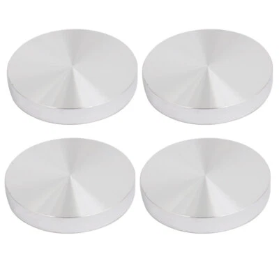 UXCELL 4pcs 60mm Dia 10mm Thickness M8 Thread Aluminum Disc Hardware for Glass Table