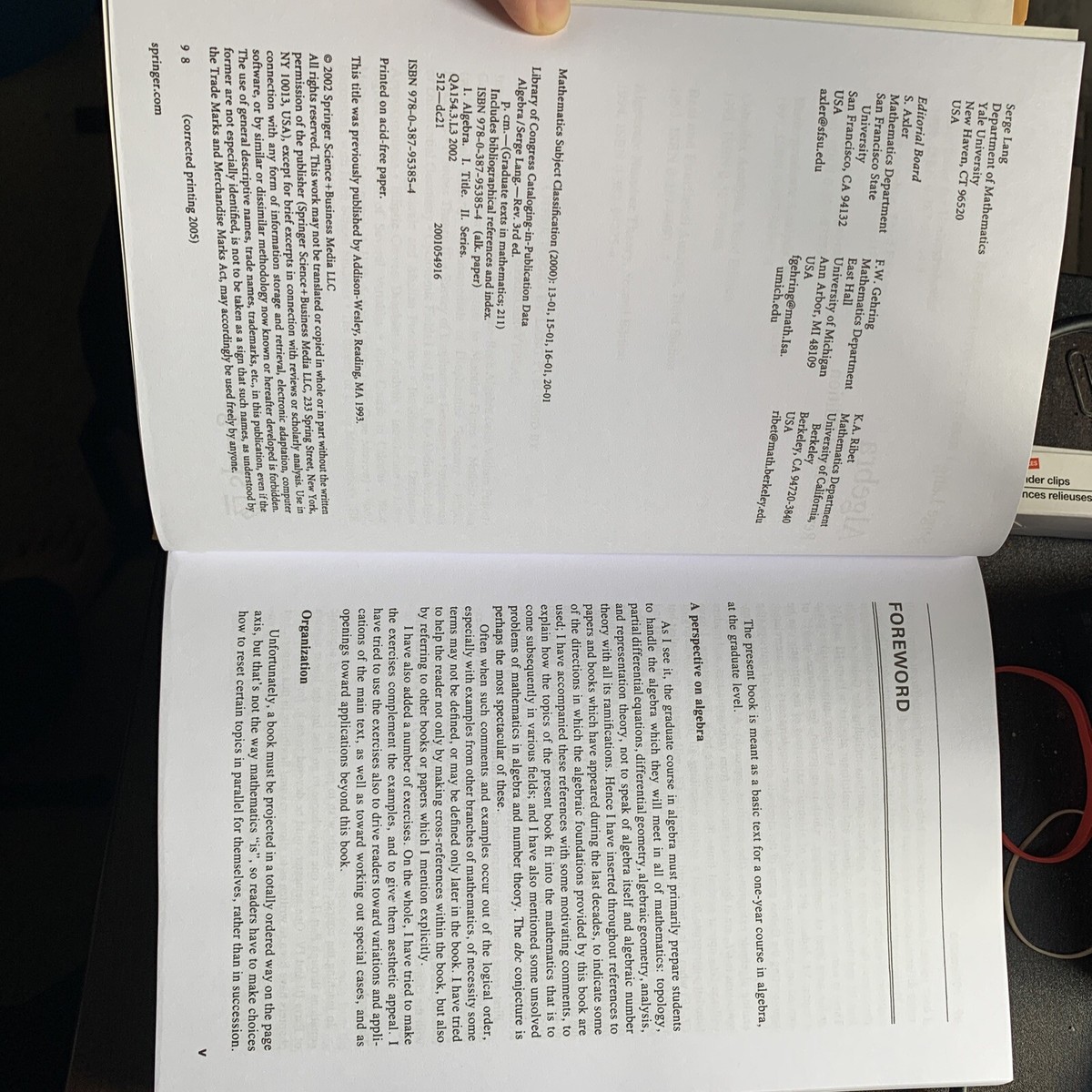 Graduate Texts in Mathematics Ser.: Algebra by Serge Lang