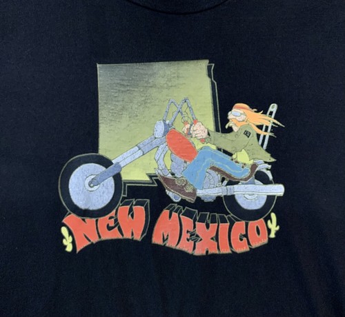 New Mexico State Map Biker Motorrad Kaktus T-Shirt Größe Medium schwarz - Bild 2 von 6